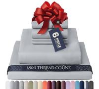 BELADOR Parure de lit 6 pièces Douce et Soyeuse, draps de lit à Poche Profonde sécurisée avec élastique, avec taies d'oreiller, Respirants et infroissables, Oeko-TEX, pour lit Queen-Size