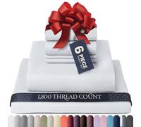 BELADOR Parure de lit 6 pièces Douce et Soyeuse pour très Grand lit, draps à Poches Profondes sécurisées avec élastique, draps d'hôtel Respirants, draps d'hôtel infroissables et certifiés Oeko-Tex,