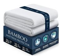 BELADOR Protège-Matelas imperméable pour lit Double - Protège-Matelas en Bambou Respirant 3D pour Un Sommeil sans Bruit et sans Plis, sans Vinyle, hypoallergénique, Ajustement Parfait avec Poche