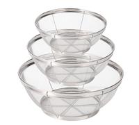 Bélancher en 3 pièces en maille en acier inoxydable, conception en maille fin, 24.8x9.7x9,7 cm, passoire de lavage de riz, colonie de vide-nouilles, polyvalent, lavage de légumes ou pâte à vide