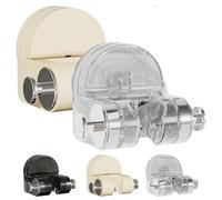 Belaudo Support de douche - 1/2/3 pièces - Support de douche à ventouse intégré - Support de douche multifonction réglable (blanc + transparent)