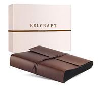 Belcraft Vietri Album Photo en Cuir recyclé de Fabrication Artisanale Italienne, Noir Pages, A4 (23x30 cm) Brun