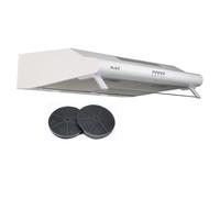 Hotte casquette visière BELDEKO 60 cm - Blanc - Double moteurs 200 W - Débit jusqu’à 435 m³/h - 3 vitesses - Éclairage LED - Évacuation ou recyclage - Marque française
