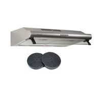 Hotte casquette visière BELDEKO 60 cm - inox - double moteur 200 W - débit 435 m³/h - filtres à charbon inclus - 3 vitesses - éclairage LED - évacuation ou recyclage - marque française