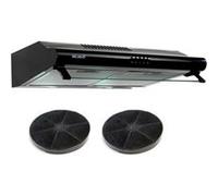 Hotte casquette visière BELDEKO 60 cm - Noir - Double moteurs - Débit jusqu’à 435 m³/h - 3 vitesses - Filtres lavables + filtre à charbon - Éclairage LED - Évacuation ou recyclage - Marque française