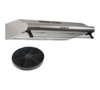 beldeko - hotte casquette / visière 60 cm inox 240 m3/h - 100 watts - filtre inclus gris G