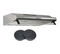 Hotte casquette 60 cm inox beldeko 210 m3/h 2 filtres à charbon