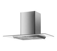 BELDEKO - HOTTE DECORATIVE MURALE 90 CM - VERRE ET INOX - 200W - Puissance d'extraction 559 m3/h