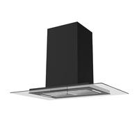 BELDEKO - Hotte îlot aspirante 90 cm NOIR - Minuteur - Débit 556 m³-h - 3 vitesses - LUDIA 90 BK