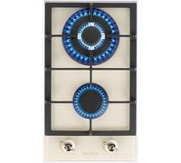 BELDEKO Plaque de Cuisson Gaz 2 Foyers Double Couronne - 5200W - Verre Beige - Grilles Fonte - Marque Française
