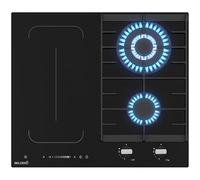 BELDEKO plaque de cuisson mixte induction et gaz 4 zones verre noir zone flexible avec booster - double couronne 8700 W