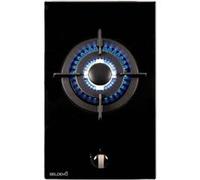 beldeko plaque gaz 1 feu double couronne verre noir - marque française Noir G