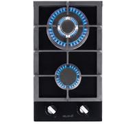 BELDEKO Plaque Gaz 2 Feux 5200W Verre Noir Grilles Fonte - Marque Française