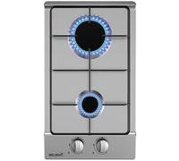 BELDEKO - Plaque Gaz 2 feux Inox - 3000W - Encastrable - Gaz ville et bouteille
