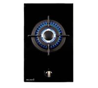 BELDEKO - Plaque Gaz verre noir - 1 Feu - encastrable - double couronne