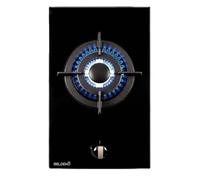 Plaque Gaz verre noir - 1 Feu - encastrable - double couronne