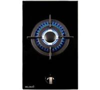 Plaque Gaz verre noir - 1 Feu - encastrable - double couronne