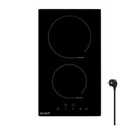 Beldeko Plaque induction Domino 2 foyers 3300 W – Commandes tactiles Minuteur Sécurité enfant Noir