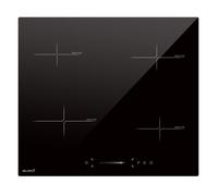 Beldeko Plaque à induction 4 feux encastrable Slide Control 8100W-4 boosters, 10 niveaux, minuteur