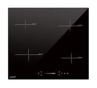 Beldeko Plaque à induction 4 feux encastrable Slide Control 8100W-4 boosters, 10 niveaux, minuteur