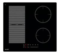 BELDEKO Plaque Induction Encastrable 4 Zones Flex 7200W - Verre Noir Brillant - 4 Boosters - Slider - Pause