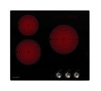 Beldeko Plaque de cuisson vitrocéramique 3 foyers 5200W - encastrable - boutons de contrôle