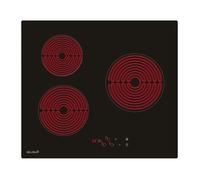 BELDEKO - Table de cuisson Vitrocéramique 3 foyers - Encastrable, Minuteur multi-zones Seulement 4,6 cm d'Épaisseur