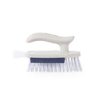 Beldray 4-en-1 Bathroom Buddy - Brosse de Nettoyage en Profondeur Polyvalente, tête en V, Bord racleur, Poils latéraux et arrière, poignée Ergonomique, Convient pour sols, Carreaux, Coins et Plus