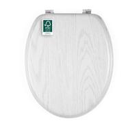 Abattant WC effet bois de chêne Beldray - facile à installer, compatible avec la plupart des toilettes de taille standard, dimensions du siège 37 x 43 cm (l x p), Nettoyage facile, charnières en zinc.