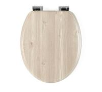 Beldray Abattant WC en bois - Abattant à descente progressive, installation facile, charnières en alliage de zinc, 340 x 415 mm couvercle, 370 x 430 mm siège, facile à nettoyer, effet chêne blanc