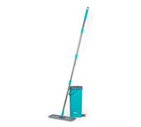 Beldray AntiBac Mop à Tête Plate & Seau - 5 litres, Fonction d'Essorage Intégrée, Repose-Pied Intégré, Tête Pivotante à 180°, 2 Tampons de Rechange pour Le Balai, Design Compact, Tête Fine