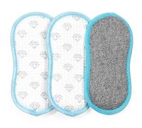 Beldray AntiBac Tampons de Nettoyage en Microfibre, Design Crystal Clean, Lot de 3, Traités avec Protection Antibactérienne, Double Face, Éponges Salle de Bain Vaisselle Réutilisable, LA086372UFEU7