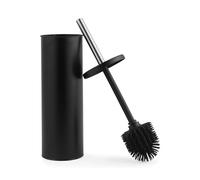 Beldray Brosse WC et support - Traité anti-bac, poils en silicone anti-rayures - Anti-éclaboussures - Design discret fermé - Long manche - Tête hygiénique facile à nettoyer - Résiste aux taches - Noir