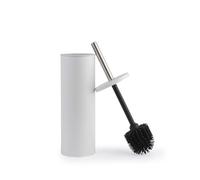 Beldray Brosse WC et Support - Traité Anti-bac, Poils en Silicone Anti-Rayures - Anti-éclaboussures - Design Discret fermé - Long Manche - Tête hygiénique Facile à Nettoyer - Résiste aux Taches