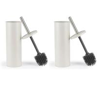 Beldray Brosse WC et Support - Traité Anti-bac, Poils en Silicone Anti-Rayures, Anti-éclaboussures, Design Discret fermé, Long Manche, tête hygiénique Facile à Nettoyer, résiste aux Taches, métal
