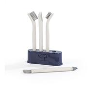 Beldray Brosses de Nettoyage Profond - Pack de 4 Brosses de Nettoyage Précises avec Support de Rangement, Brosse à Poils Durs, Brosse en V pour Joints, Mini Pelle avec Grattoir, Brosse Douce Angulaire