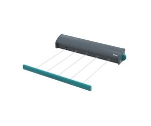Beldray Corde à Linge rétractable 20 m - Séchoir Mural pour intérieur et extérieur, système Double Ligne 5 x 4 m, 20 m d’étendage, mécanisme Push and Lock, se rétracte pour Un Rangement Facile