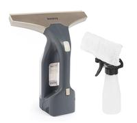 Beldray Cordless Window Vacuum Plus - Handheld & Rechargeable Vac for Streak Free Windows, Mirrors & Glass Cleaning, 100 ml Removable Water Tank, Includes Spray Bottle & Wipe Pad, Titanium, BEL01985