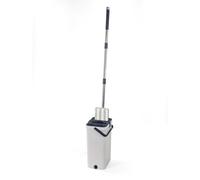 Beldray Deep Clean Ultimate Set Balai à Tête Plate & Seau - Système Triple Fonction, Compartiments Eau Propre & Eau Sale, Tête de Balai Pivotante à 180°, 2 Tampons de Nettoyage & de Polissage, 2L