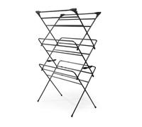 Beldray Drymax étendoir à Linge intérieur, 16 m, Barres Larges et Plates | Crochets coulissants, 20 pinces pour chaussettes et linge fin, pliage accordéon, blocage, livré monté, acier
