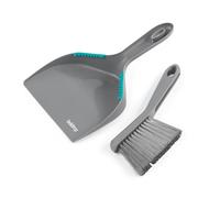 Beldray Ensemble pelle et brosse anti-bac pour comptoir - Poils résistants anti-rayures, sols durs, traitement antibactérien, dents de nettoyage en caoutchouc, base surélevée pour balayage incliné, se