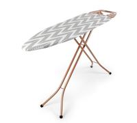 Beldray LA031596ROSEFEU7 Ironing Board - Folding Collapsible Ironing Table, Adjustable Iron Rest, 7 Height Options, Thick Underlay for Smooth Press, Heat Reflective Cover, Hanger Slots, 122 x 38 cm
