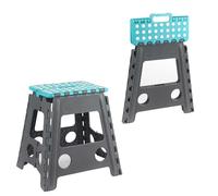 Beldray LA032289FEU6 Tabouret Pliant - Petit Marchepied avec Poignée de Transport, Léger/Portable en Plastique Robuste, Pliable/Compact pour Le Rangement, Max. 150KG, Bricolage/Nettoyage, Bleu/Gris