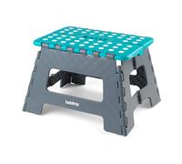 Beldray LA032289FEU6 Tabouret Pliant - Petit Marchepied avec Poignée de Transport, Léger/Portable en Plastique Robuste, Pliable/Compact pour Le Rangement, Max. 150KG, Bricolage/Nettoyage, Bleu/Gris