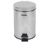Beldray LA038098SS Poubelle de salle de bain à pédale - Petite poubelle ronde en acier inoxydable pour chambre à coucher, bureau, cuisine, toilettes, poubelle à fermeture douce, seau intérieur