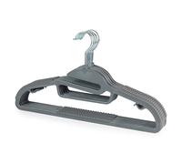 Beldray LA070598GRYFEU7 Cintres Minces - Pack de 8, Robustes pour Costumes, Multifonctions pour vêtements, Barre à Pantalon, en S, Organisateur d'armoire, Solides et durables