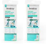 Beldray LA080813UFEU7 AntiBac Tête de Recharge pour Serpillière Éponge Modèle LA026477, Super Absorbante, Traité avec Protection Antibactérienne, Design Flexible, Jaune (Lot de 2)
