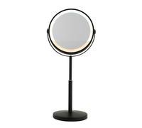 Beldray Miroir de Maquillage Double Face Rechargeable de 17,8 cm avec lumières - Miroir grossissant x1/3x, Hauteur réglable, LED 3 Couleurs, intensité Variable, pivotant à 360°, sur Pied, pour Salle