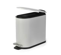 Beldray Poubelle de salle de bain à pédale - 5 litres - Petit bac de toilette - Couvercle à fermeture amortie - Poubelle sanitaire en forme de D pour chambre à coucher, bureau, cuisine, finition
