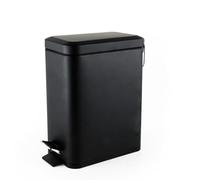Beldray Poubelle à pédale salle de bain 5 L, rectangulaire, noir mat